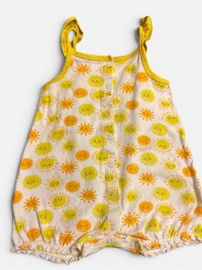 Carters Sunshine Print Girls' Sleeveless Romper - Yellow Orange 24m